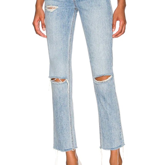 GRLFRND Karolina Petite High Rise Straight Crop in Point Loma - Picture 2 of 10